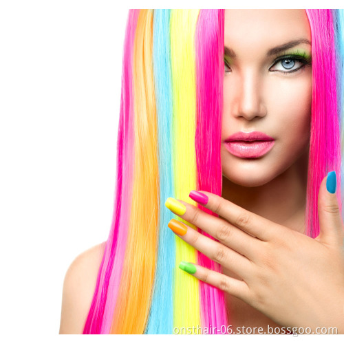 Hot selling 2021clip in hair extension jumbo braiding synthetic hair colorful clip hair22nch 10g 1pc cosplay wig daily waer